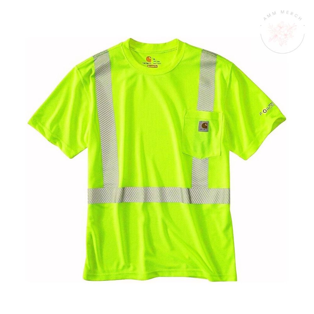 Carhartt High Visibility T Shirt Mens Force Short Sleeve Class 2 Sz L NWT